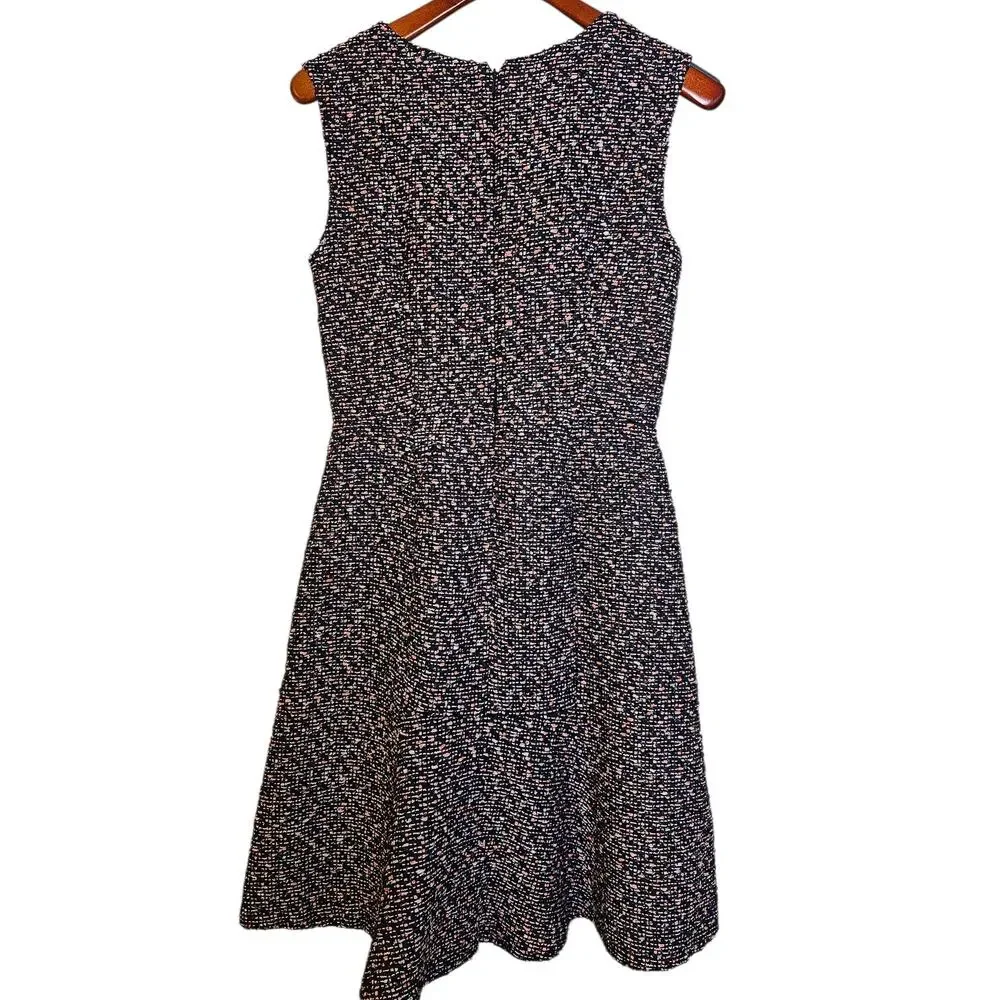J. Crew Navy Blue Tweed A-Line Sleeveless Dress Size 4 Tall